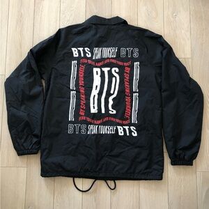 BTS Official Merch Speak Yourself Logo Windbreaker in Black Size S
